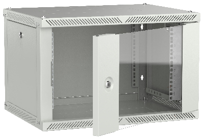 LINEA W Шкаф настенный 6U 600х450мм дверь стекло серый 2.0