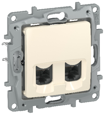 IEKETIKA Розетка компьютерная двойная RJ45 категория 5Е UTP 6723551 слоновая кость