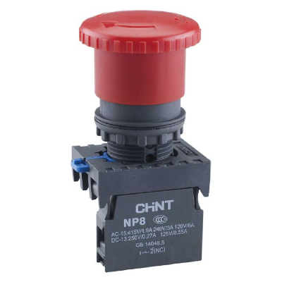 Кнопка Грибок  40мм NP8-01ZS/14 с фиксацией, красная, 1НЗ, IP65 (R)