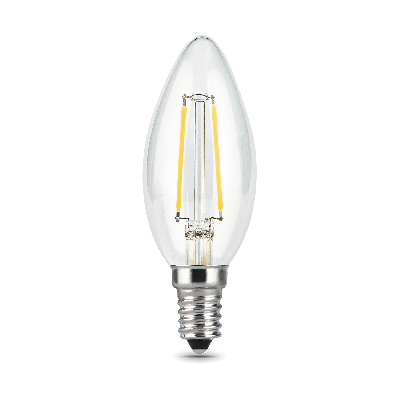 Лампа светодиодная LED 5 Вт 450 Лм 4100К белая Е14 Свеча диммируемая Filament Gauss