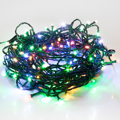 Гирлянда Твинкл Лайт 15 м, темно-зеленый ПВХ, 120 LED, мультиколор