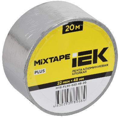 MIXTAPE PLUS Лента алюминиевая клейкая 22мкм 48ммх20м IEK