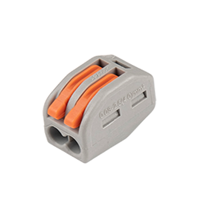 Клеммы монтажные многоразовые PTC-2P 222-412 450V 32A 0,08-2,5(4.0)mm2 , 2 отверстия, серые 10 шт.