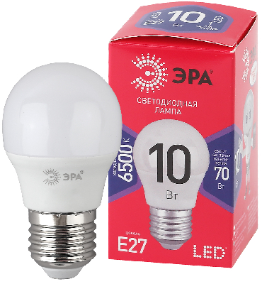 Лампа светодиодная LED 10 Вт 800Лм 6500К шар холодный E27 220-240В LED P45-10W-865-E27 Red Line