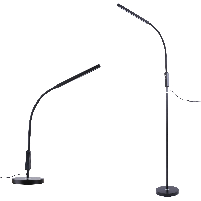 Торшер UЛм-T619 10W/3000-6500K/DIM BLACK напольный светодиодный 10W с регулировкой наклона Сенсорный выключатель Диммер черный