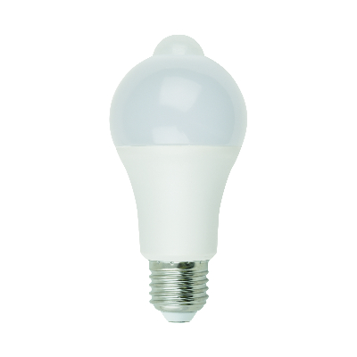 Лампа светодиодная с датчиком освещенности и датчиком движения LED-A60-12W/4000K/E27/PS+MS PLS10WH Форма A матовая (4000K) Картон