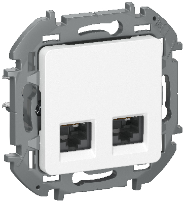 IEKINSPIRIA Розетка компьютерная двойная RJ45 категория 6 UTP 6738401 белый IEK