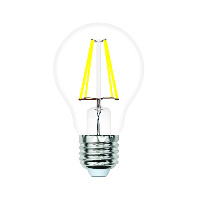 Лампа светодиодная LED-A60-5W/3000K/E27/CL/SLF Форма A прозрачная Теплый (3000K)