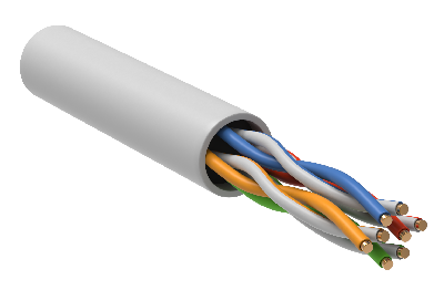 Витая пара U/UTP кат.5E 24AWG 4 пары PVCLS нг(А)-LSLTx 1м белый РФ/Т