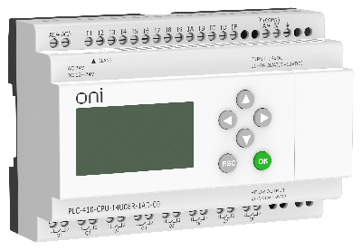 ПЛК 410 Модуль ЦПУ 8 DI 6 UI (0-10 В/DI) 8 RO 12В-24В DC или 24В AC с Ethernet портом с экраном ONI