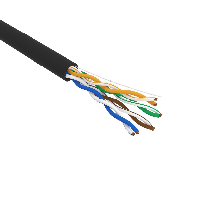Витая пара U/UTP 4PR 24AWG CAT5e PE OUT черный 305м